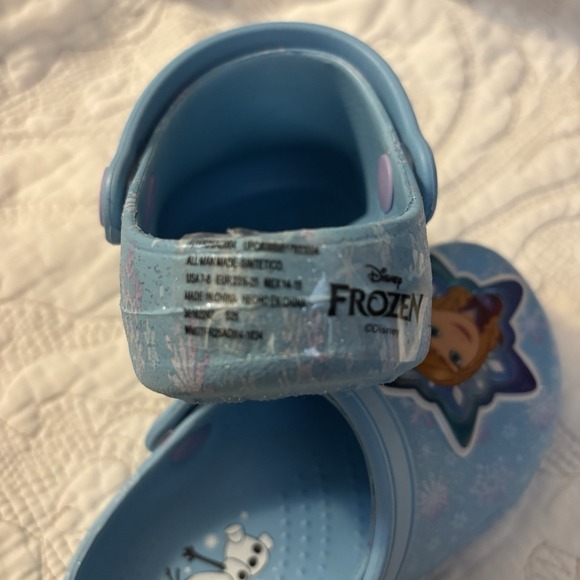 Disney's Frozen Slip On Shoes, Girls Size 7-8 Elsa Ahna Olaf Adjustable Strap - Picture 8 of 9